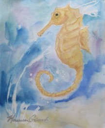 Song of the Seahorse - 14"x11" - $125 WC - 12x9"